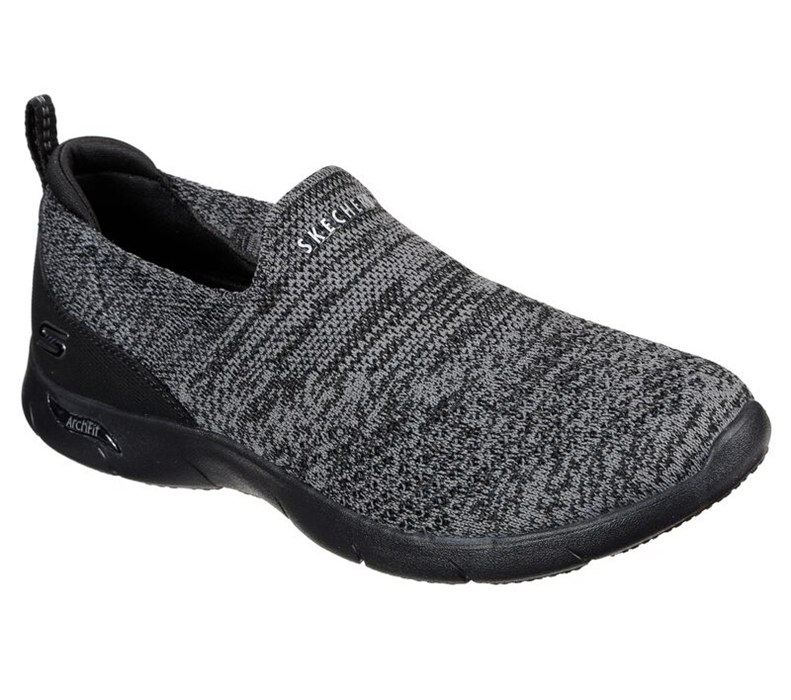 Skechers Dam Svarta/Grå Slip On - Arch Fit Refine - Don't Go - Sverige (CPLHB-0192)